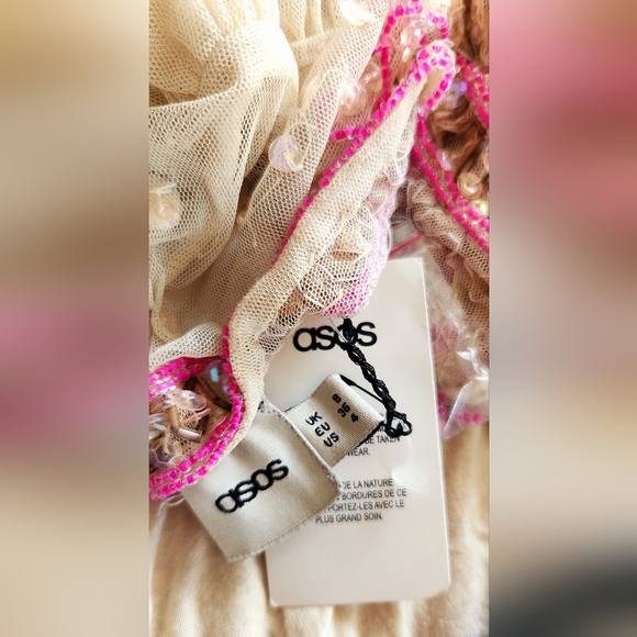 New ASOS Pink and Cream Embellished‎ Dress - Picture 5 of 5